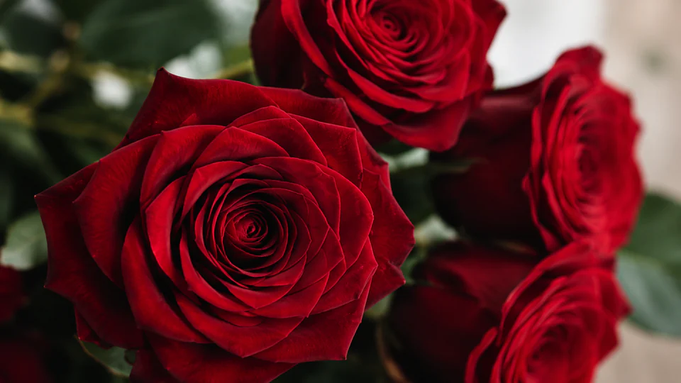 Romantisk bukett med kärleksfulla blommor