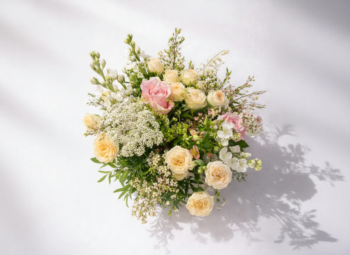 Florist binder en personlig bukett för hand