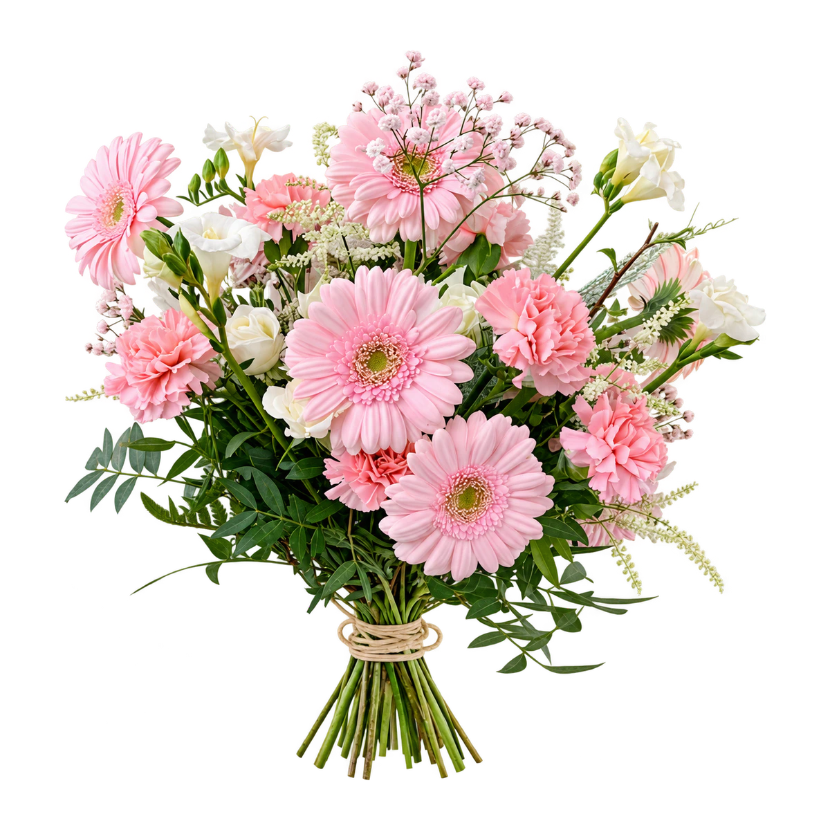 Soft Blush - Rosa & Vit Bukett